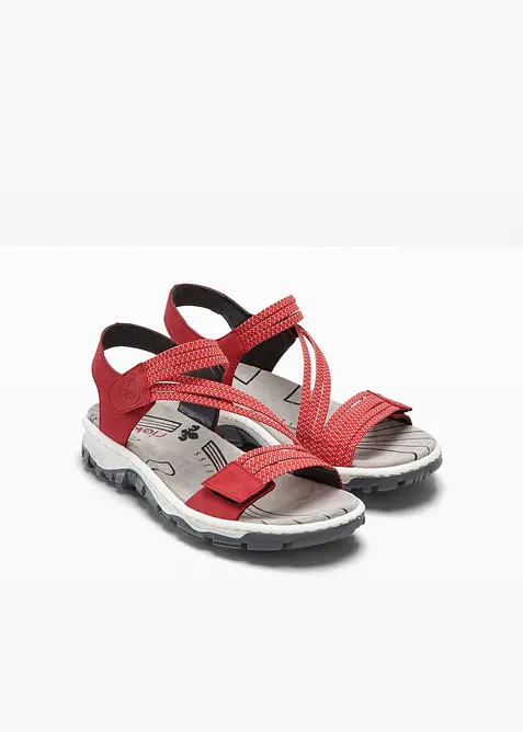 Rieker Komfort-Trekkingsandalen mit elastischen Riemen in rot - Rieker