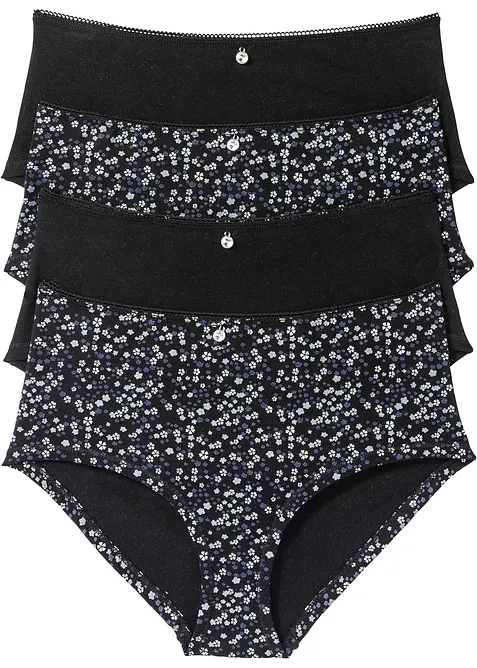 Maxipanty (4er Pack) in schwarz von vorne - bonprix