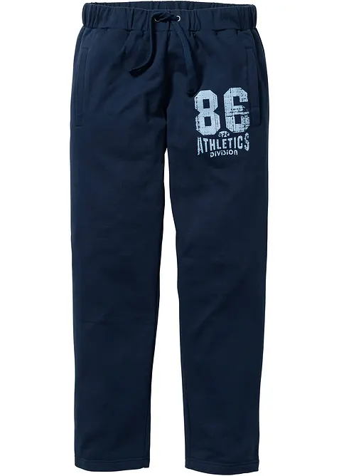 Jogginghose aus reiner Bio-Baumwolle in blau von vorne - bonprix