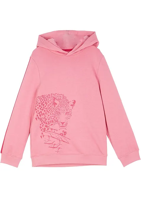 Hoodie aus reiner Bio-Baumwolle in pink von vorne - bonprix