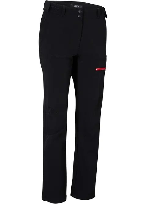 Stretch-Softshell-Hose mit Taschen, wasserabweisend in schwarz von vorne - bonprix