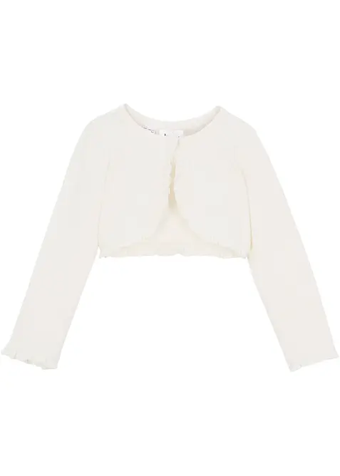 Jersey-Bolero mit Bio-Baumwolle in weiß von vorne - bonprix