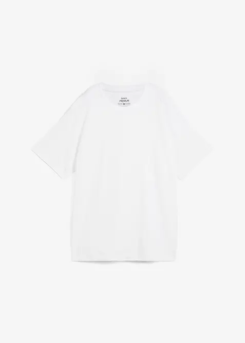 Oversize-Shirt aus reiner schwerer Bio-Baumwolle in weiß von vorne - bonprix