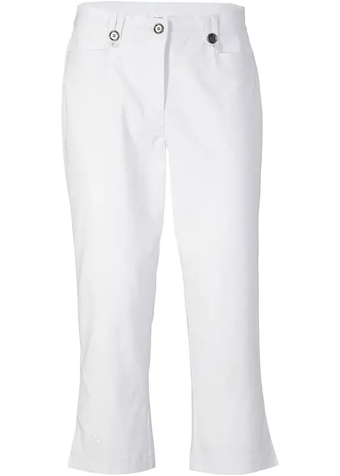 7/8-Hose aus elastischem Bengalin in weiß von vorne - bonprix