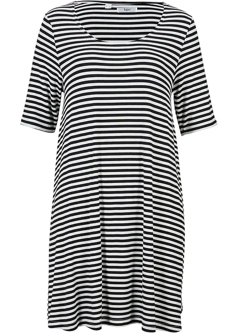 Tunika-Shirt aus Viskose-Mix in schwarz von vorne - bonprix