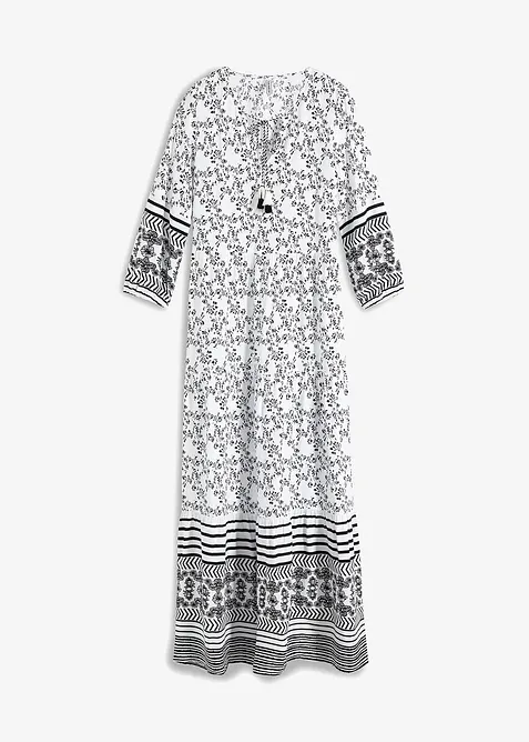 Maxikleid aus fließender Viskose in weiß von vorne - bonprix