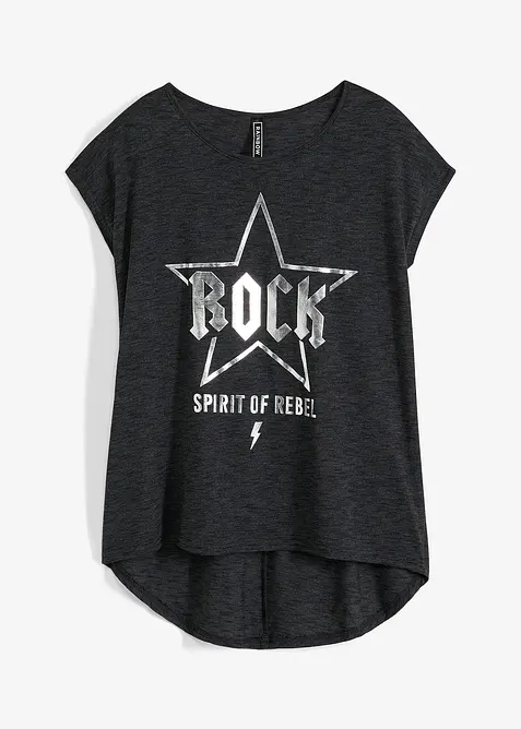 Longshirt aus softem Viskose-Mix in schwarz von vorne - bonprix