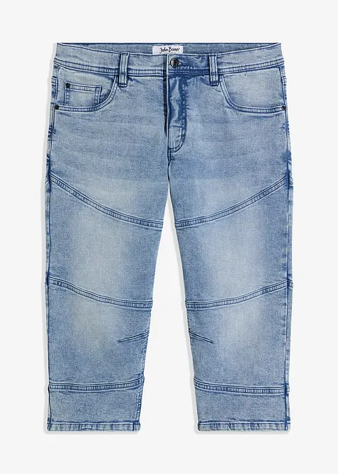 Regular Fit 3/4-Stretch-Jeans, Straight in blau von vorne - bonprix