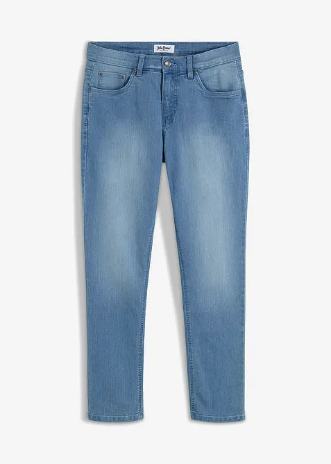 Leichte Slim-Fit-Jeans, Straight in blau von vorne - bonprix