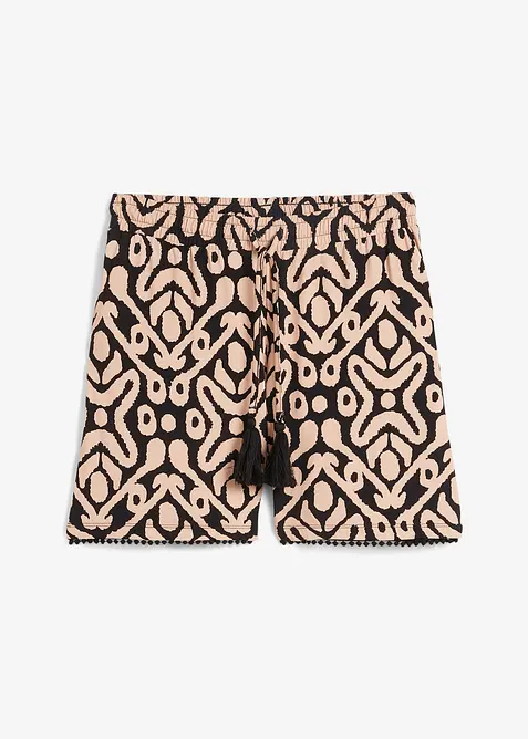 Jersey-Shorts aus softem Viskose-Mix in schwarz von vorne - bonprix