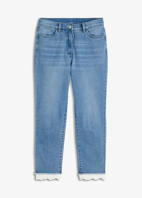 Skinny-Jeans Mid Waist in blau von vorne - bonprix