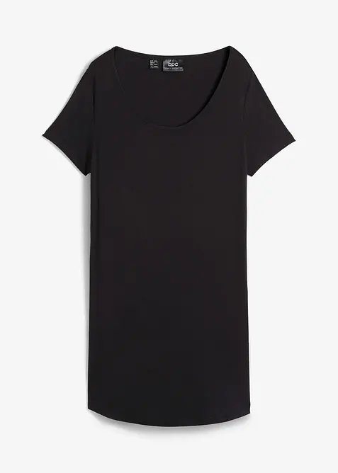 Longshirt aus softer Viskose in schwarz von vorne - bonprix