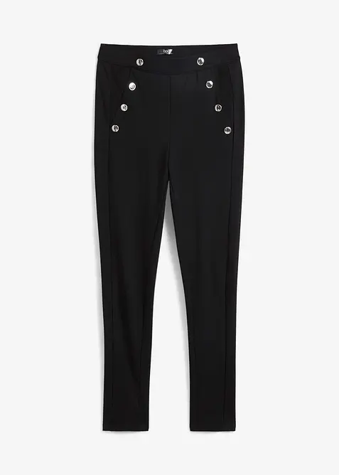 Leggings aus bequemen Punto di Roma in schwarz von vorne - bonprix