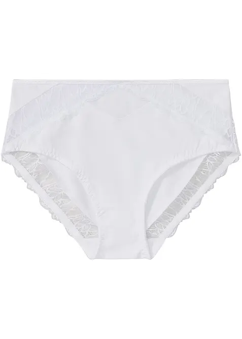 Maxislip mit zarter Spitze in weiß von vorne - bonprix