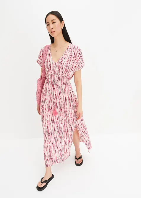 Maxikleid aus fließender Viskose in lila im Look von vorne (Totalaufnahme) - bonprix