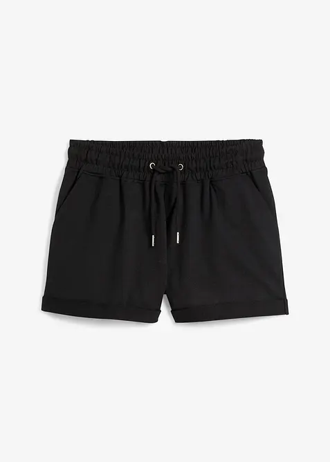 Sweat-Shorts aus Baumwoll-Mix in schwarz von vorne - bonprix