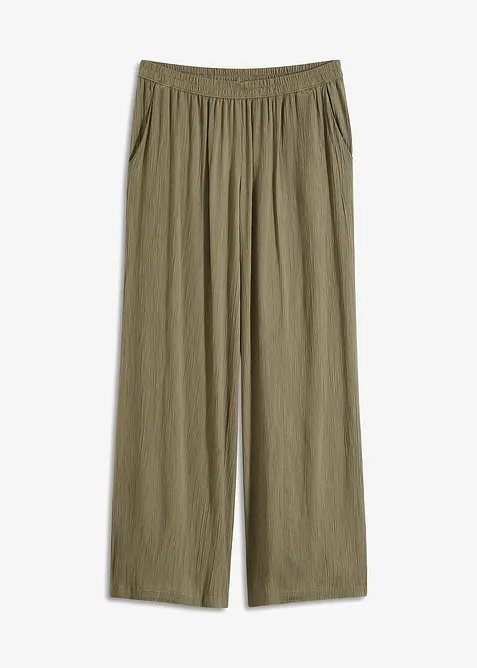 Palazzo-Hose aus softer Viskose in grün von vorne - bonprix
