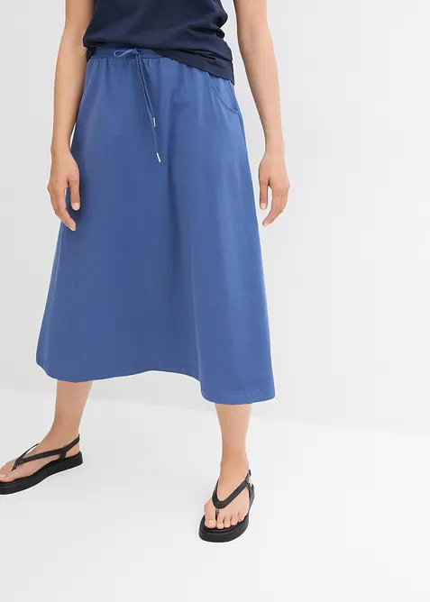 Jersey-Rock aus Baumwoll-Mix in blau von vorne - bonprix