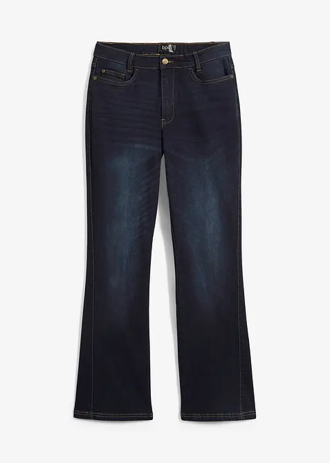Bootcut-Jeans High Waist, Bequembund in blau von vorne - bonprix