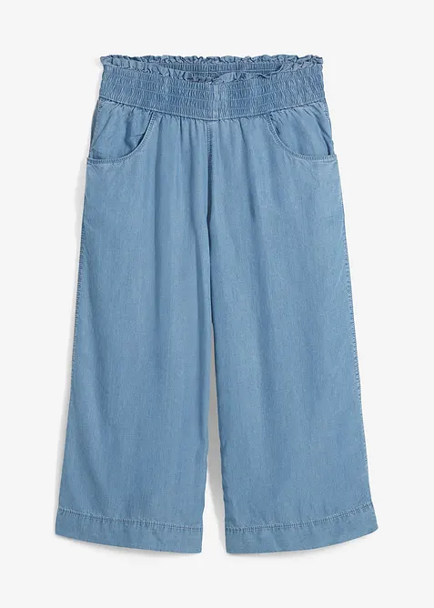 Culotte aus Lyocell in blau von vorne - bonprix