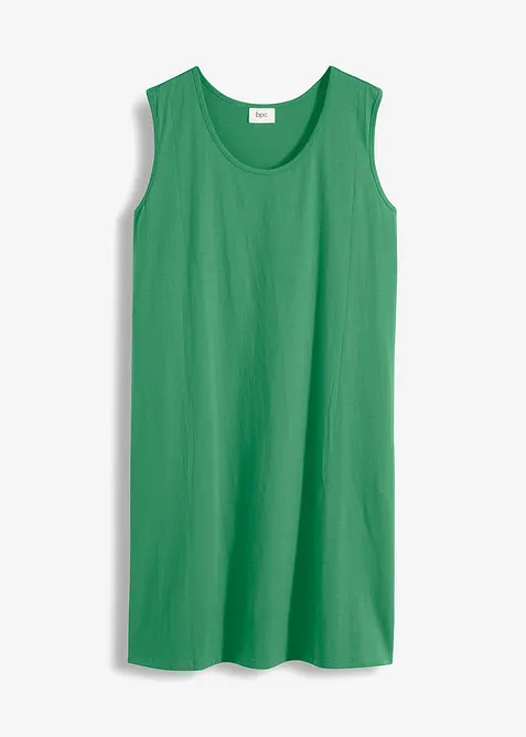 Jerseykleid mit reiner Bio-Baumwolle in grün von vorne - bonprix