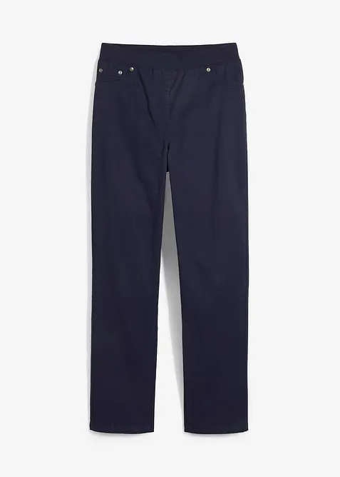 Schlupfhose aus elastischem Baumwoll-Mix in blau von vorne - bonprix