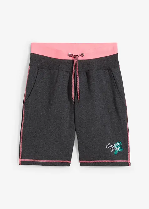Sweat-Shorts aus Baumwoll-Mix in grau von vorne - bonprix