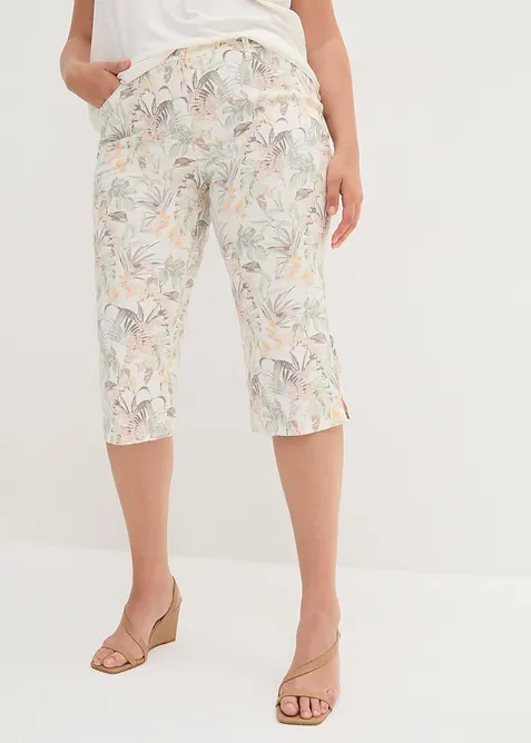 Capri-Hose in weiß von vorne - bonprix