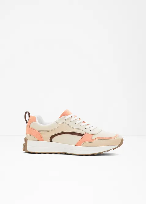 Sneaker in beige von vorne - bonprix