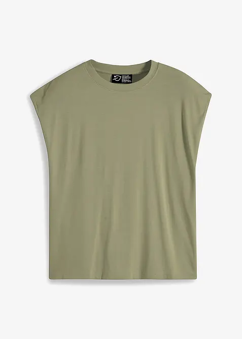 Oversized-T-Shirt aus softer Viskose in grün von vorne - bonprix