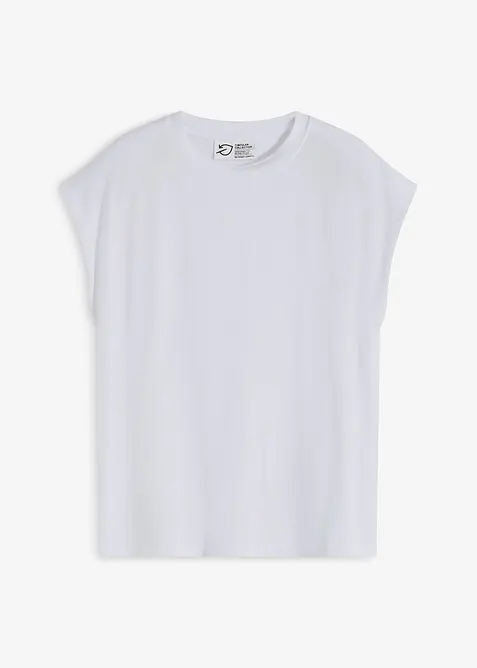 Oversized-T-Shirt aus softer Viskose in weiß von vorne - bonprix