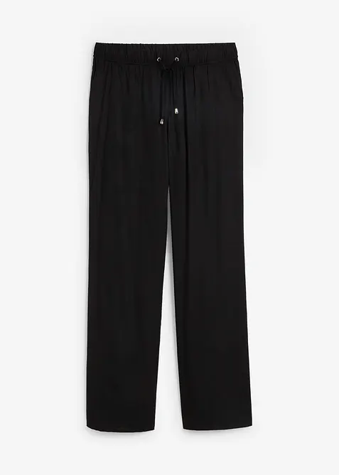 Viskose Schlupfhose in schwarz von vorne - bonprix