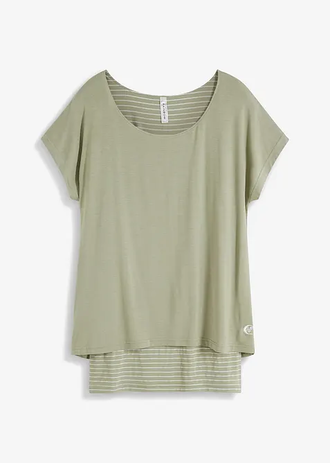 2-in-1-Shirt in grün von vorne - bonprix