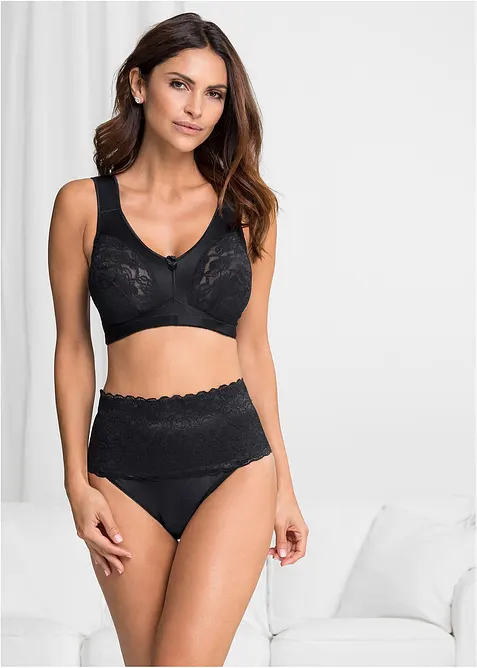 Shape Slip mit starker Formkraft (2er Pack) in schwarz von vorne (Totalaufnahme) - bonprix