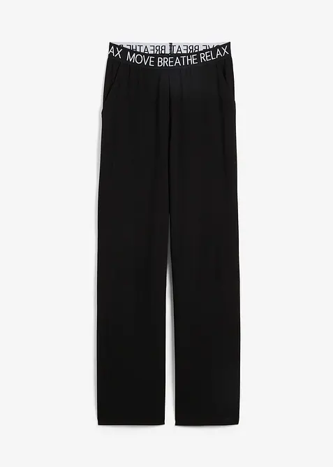 Sporthose mit Elastikbund in schwarz von vorne - bonprix