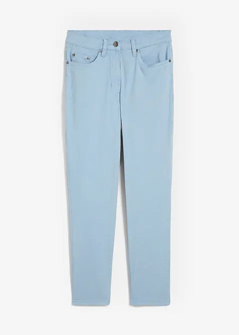 Twillhose aus elastischem Baumwoll-Mix in blau von vorne - bonprix