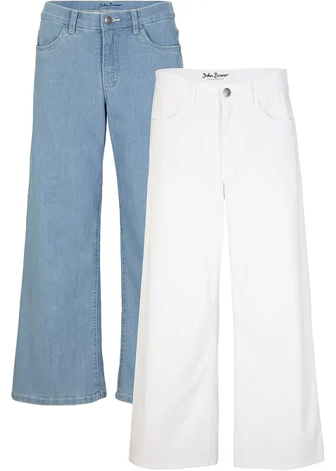 Culotte Mid Waist, (2er-Pack) in blau von vorne - bonprix
