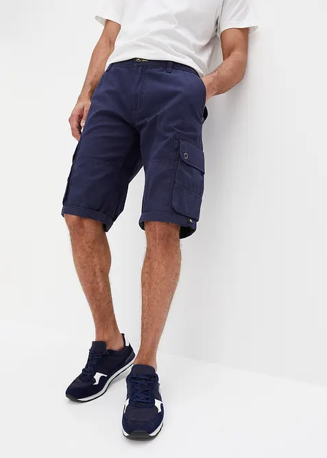 Cargo-Bermuda aus Baumwolle in Regular Fit in blau von vorne - bonprix