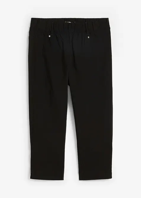 Capri-Hose aus fließendem Viskose-Mix in schwarz von vorne - bonprix