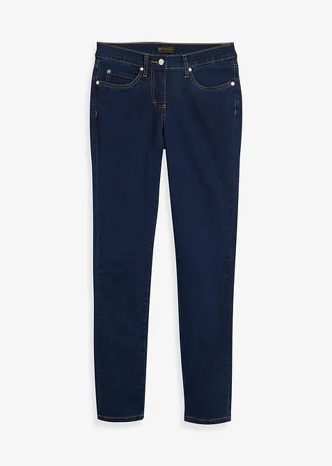 Slim-Fit-Jeans Mid Waist, Super Stretch in blau von vorne - bonprix