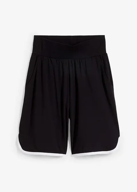 Bermuda Sporthose, schnelltrocknend in schwarz von vorne - bonprix