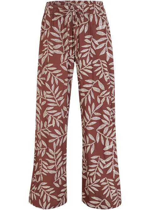 Palazzo-Hose aus fließender Viskose in braun von vorne - bonprix