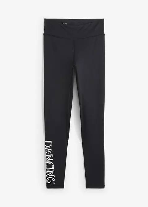 Knöchelfreie Sport-Leggings, schnelltrocknend in schwarz von vorne - bonprix