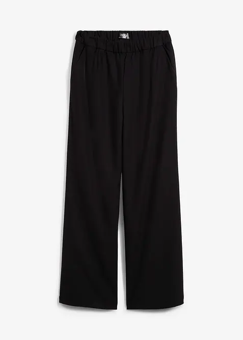Hose in Wolloptik aus softem Viskose-Mix in schwarz von vorne - bonprix