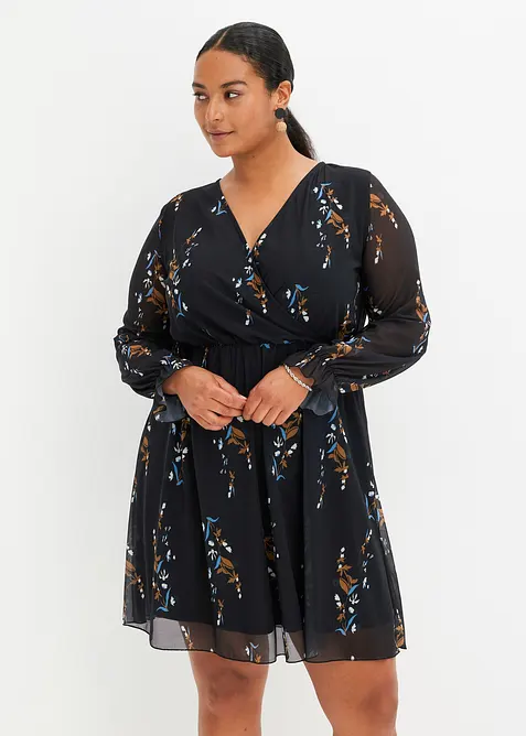 Meshkleid in schwarz von vorne (Totalaufnahme) - bonprix