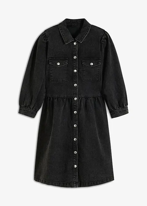 Jeanskleid in schwarz von vorne - bonprix