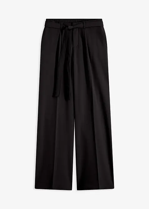 Bundfaltenhose aus Viskose-Mix in schwarz von vorne - bonprix