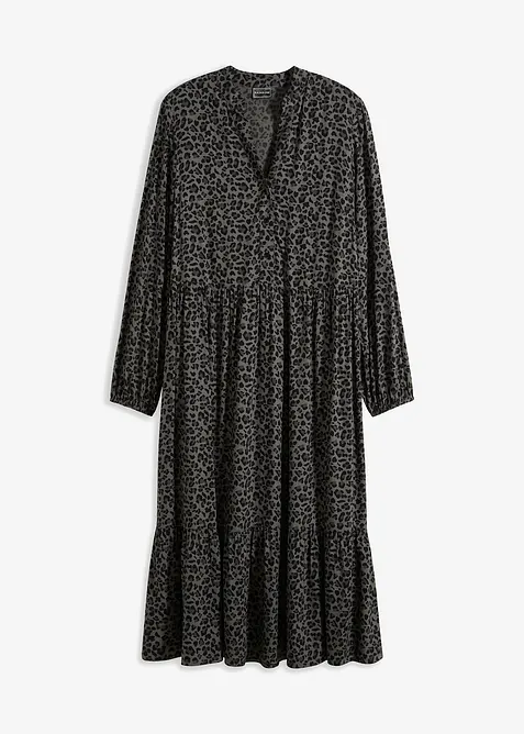 Midikleid aus Viskose in grau von vorne - bonprix