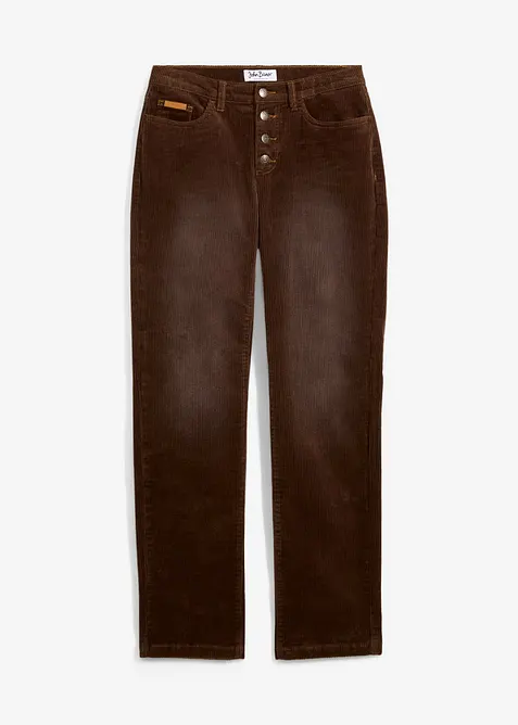 Cordhose aus elastischem Baumwoll-Mix in braun von vorne - bonprix