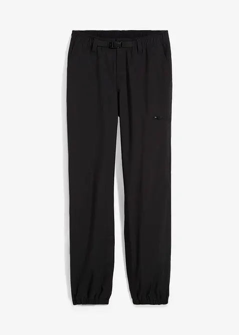 wasserdichte Funktionhose mit Fleecefutter und Taschen in schwarz von vorne - bonprix
